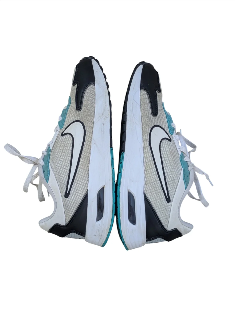Nike Air Max Solo Men's Size 8 White/Black/Turquoise Running Shoes